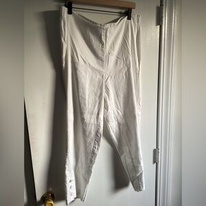 J. Jill Linen Stretch Crop Pants Womens XL White Pull On